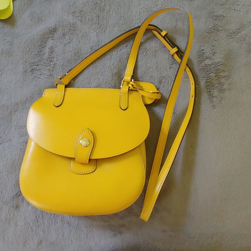 Dooney and Bourke leather yellow crossbody bag